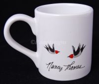 Nancy Thomas POODLE Dog Bird ART Coffee Mug